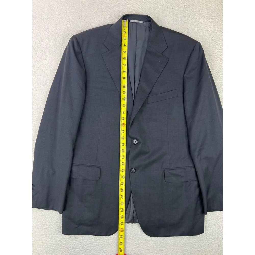 Canali Mens 44R Gray Glen Plaid Wool Suit Jacket Classic Fit Made Italy 2 Button